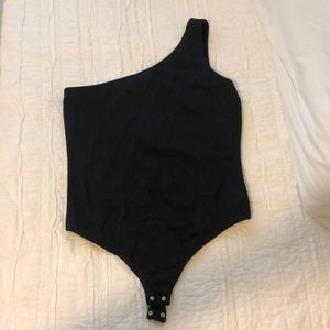 Black One Shoulder Bodysuit